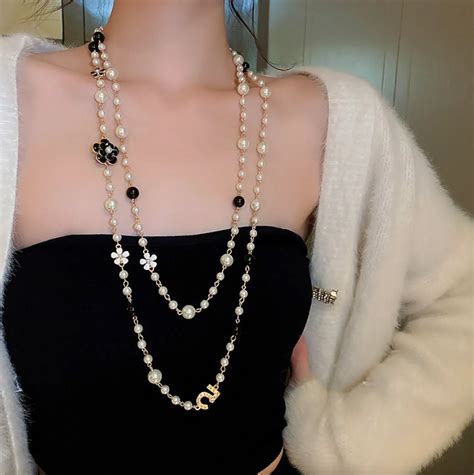 chanel dupe pearl necklace|chanel knockoff pearl necklace.